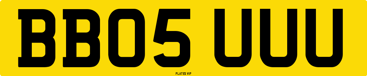 BB05 UUU Number Plate
