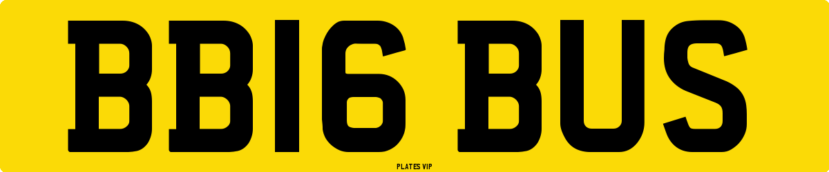 BB16 BUS Number Plate
