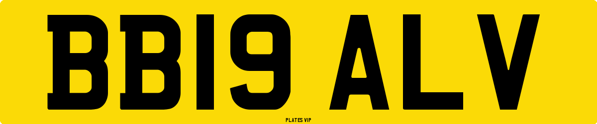 BB19 ALV Number Plate