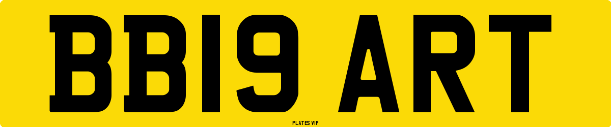 BB19 ART Number Plate