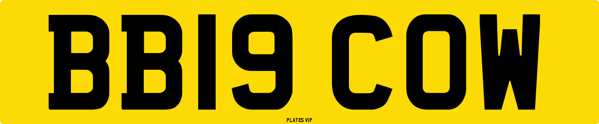 BB19 COW Number Plate