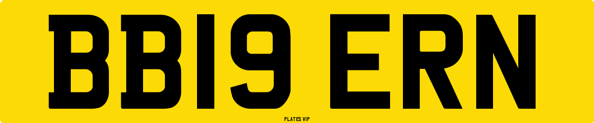 BB19 ERN Number Plate