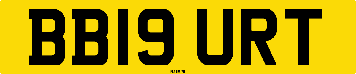 BB19 URT Number Plate