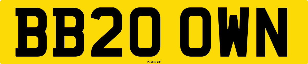 BB20 OWN Number Plate