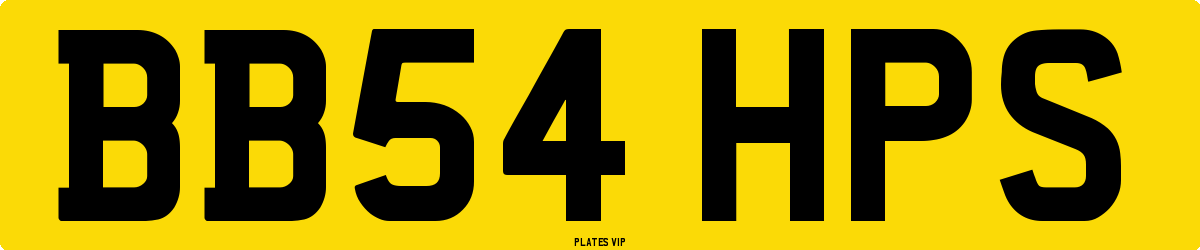 BB54 HPS Number Plate