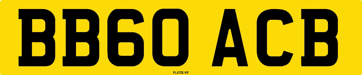 BB60 ACB Number Plate