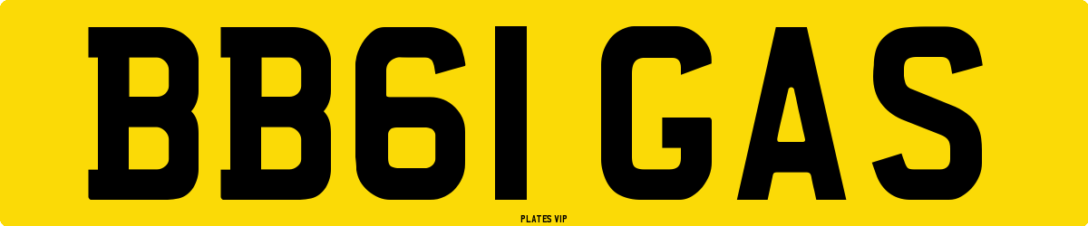 BB61 GAS Number Plate