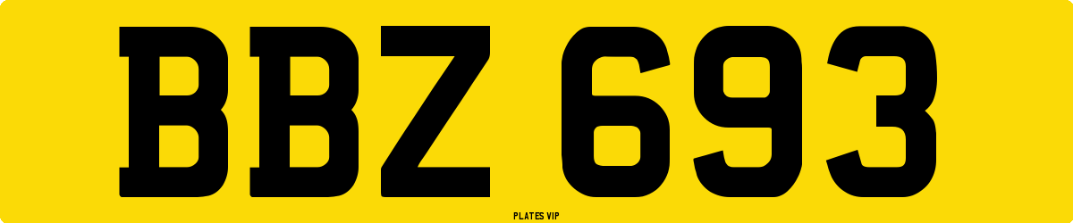 BBZ 693 Number Plate