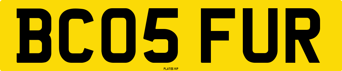 BC05 FUR Number Plate