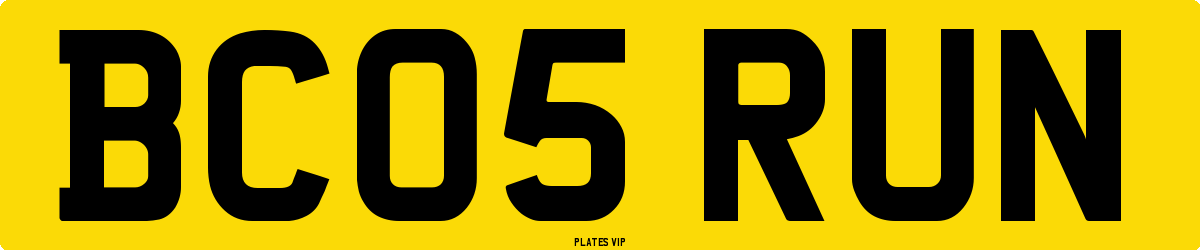 BC05 RUN Number Plate