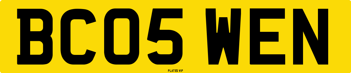 BC05 WEN Number Plate