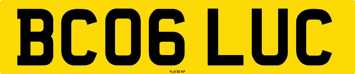 BC06 LUC Number Plate