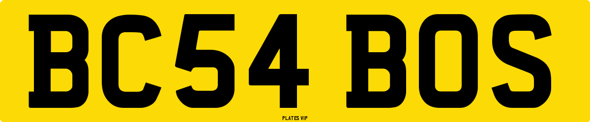BC54 BOS Number Plate