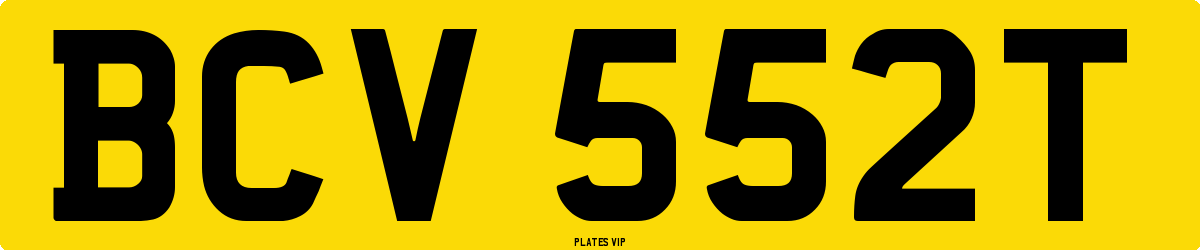 BCV 552T Number Plate