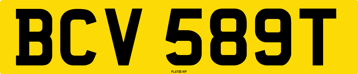 BCV 589T Number Plate