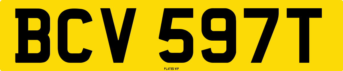 BCV 597T Number Plate