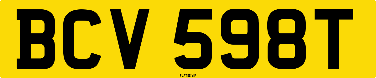 BCV 598T Number Plate
