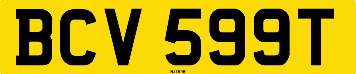 BCV 599T Number Plate