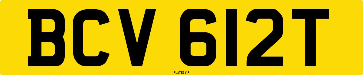 BCV 612T Number Plate