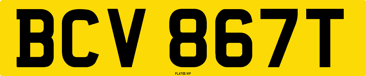 BCV 867T Number Plate