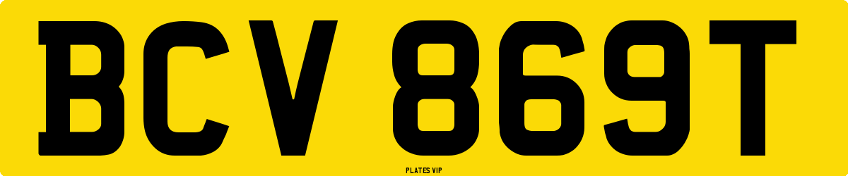 BCV 869T Number Plate