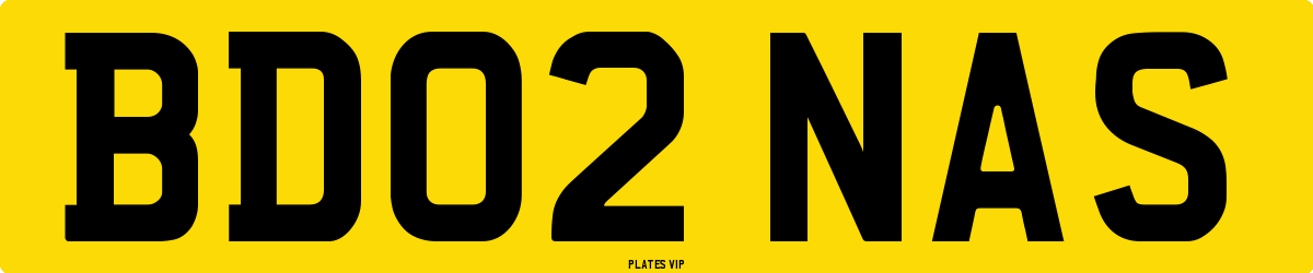 BD02 NAS Number Plate