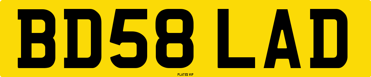 BD58 LAD Number Plate