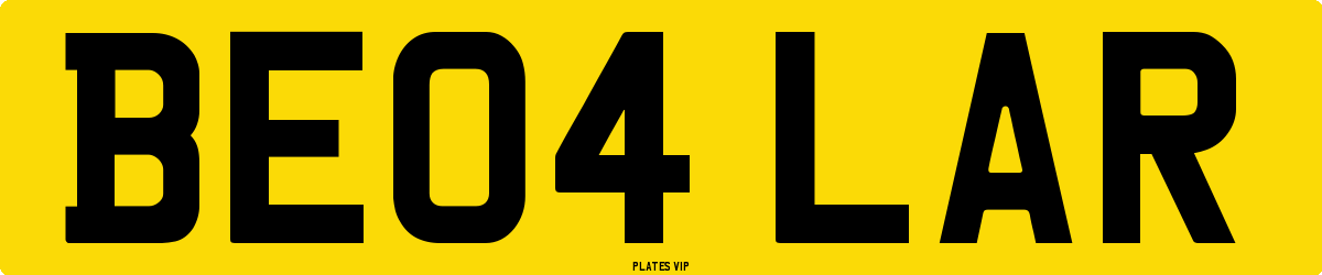 BE04 LAR Number Plate