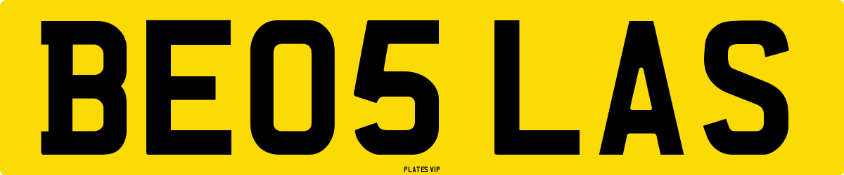 BE05 LAS Number Plate