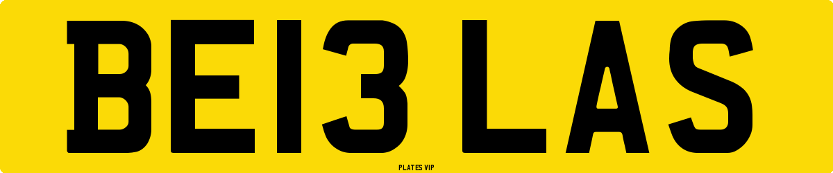 BE13 LAS Number Plate