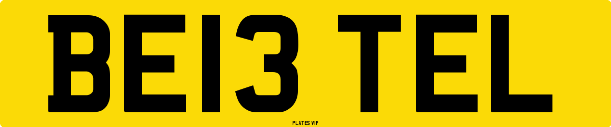 BE13 TEL Number Plate