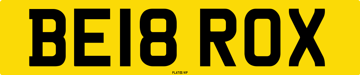 BE18 ROX Number Plate