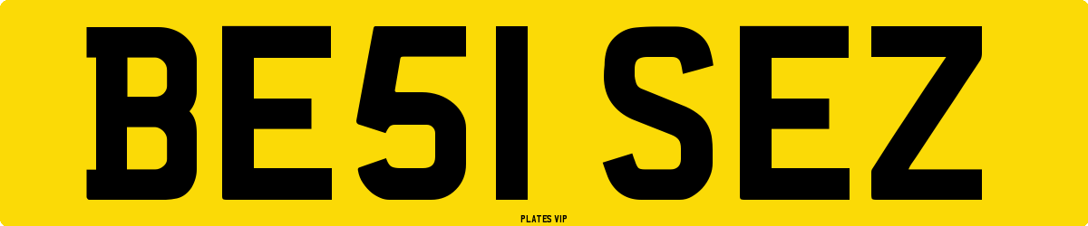BE51 SEZ Number Plate
