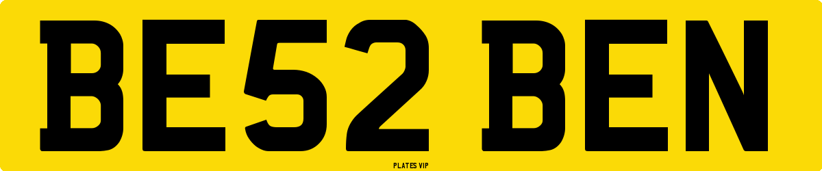 BE52 BEN Number Plate