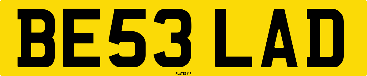 BE53 LAD Number Plate