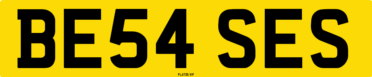 BE54 SES Number Plate