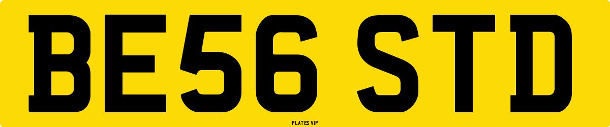 BE56 STD Number Plate