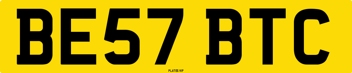BE57 BTC Number Plate