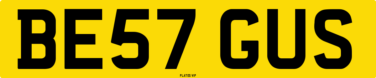 BE57 GUS Number Plate