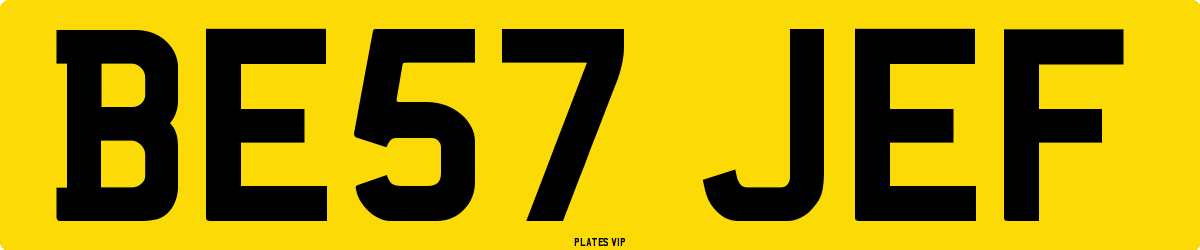 BE57 JEF Number Plate