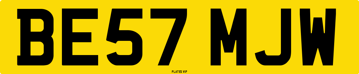 BE57 MJW Number Plate