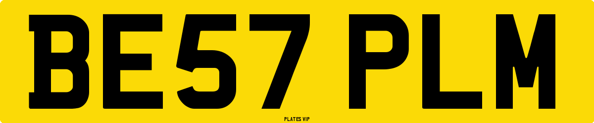 BE57 PLM Number Plate
