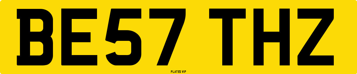BE57 THZ Number Plate
