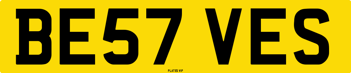 BE57 VES Number Plate