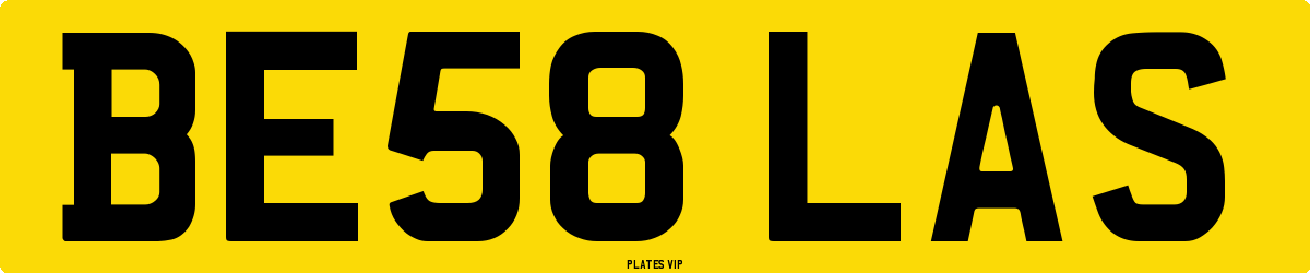BE58 LAS Number Plate