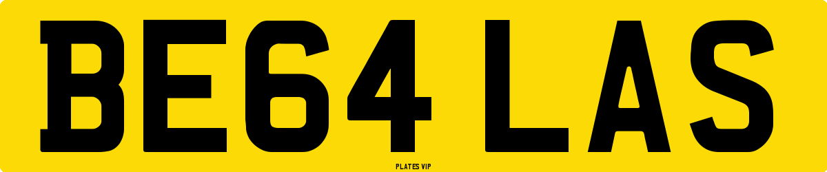 BE64 LAS Number Plate