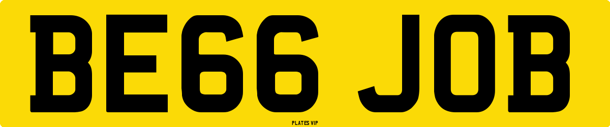 BE66 JOB Number Plate