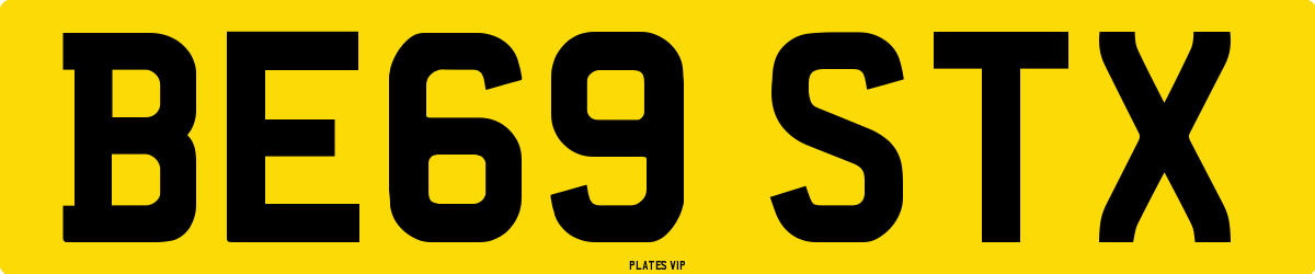BE69 STX Number Plate