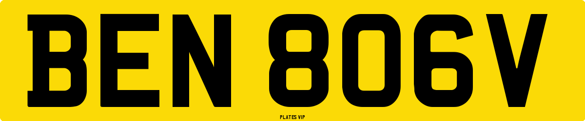 BEN 806V Number Plate