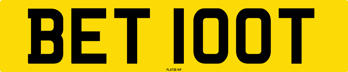 BET 100T Number Plate